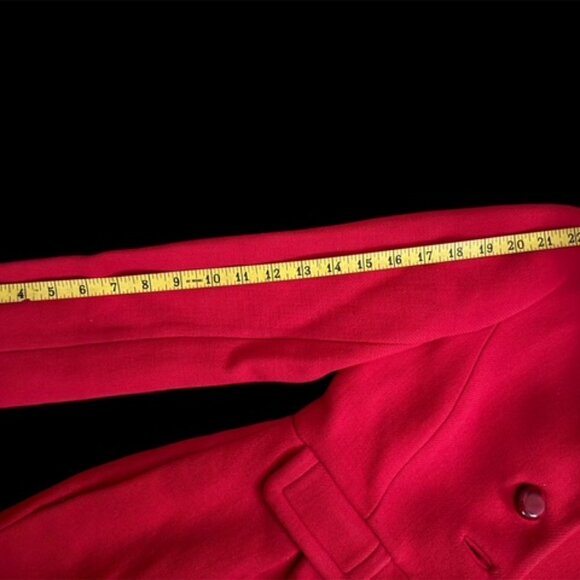 Gorgeous Kate Spade Red Wool Coat Faux Leopard Fur Collar Size 0 !!! - Picture 9 of 9